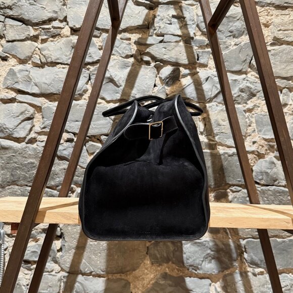 The Row Black Suede Soft Margaux 17 Bag - Picture 6 of 16